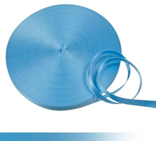 WEOKDFHA sadelgjord 45 meter, 10 mm färgglada nylonband band för handgjorda arbetskort rem kläder sytillbehör (ljusblå)