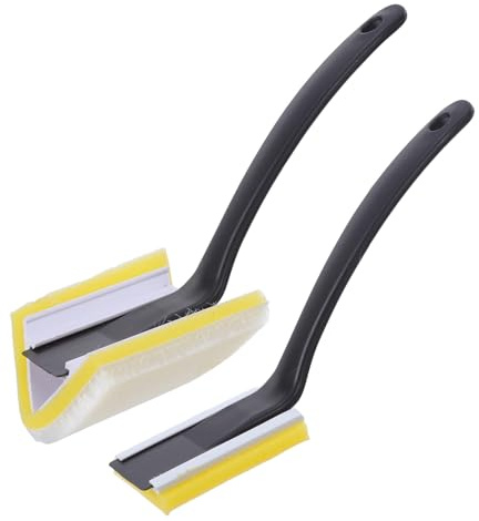 KOMBIUDA Pennello Triangolare per Pittura Angolare 2 Pezzi Setole Resistenti, Pennelli per Rifinire Bordi e Modanature, per Pareti Interni ed Esterni e Dettagli di Precisione