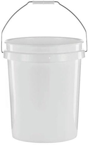 (2 Pack) 5 Gallon Round Utility Bucket, Comfort Handle, Plastic, White