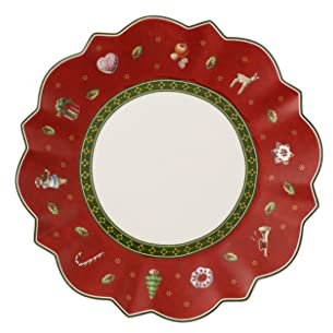 Villeroy & Boch 14-8585-2660 Plato para Pan Toy's Delight, para Navidad, 17 cm, Porcelana, Rojo, Redondo