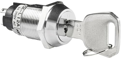 NKK Switches CKL12BFW01 CKL12BFW01 Schlüsselschalter 250 V/AC 3 A 1 x Ein/Ein 1 x 90 ° 1 St.
