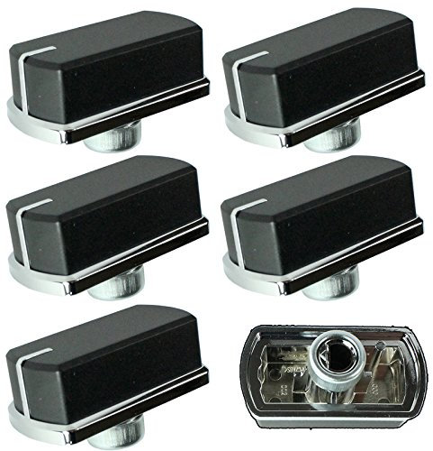 Belling Genuine Hob Oven Cooker Control Switch Knobs (Black/Silver, Pack of 6)