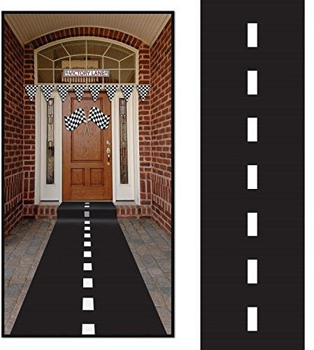 Super Z Outlet 10ft Long Racetrack Floor Running Racer Party Decoration Mat Drag Race Car Road Go Kart Theme Birthday Games (2ft Wide)