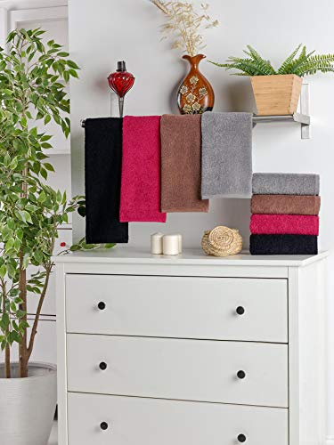 A & A Hair Beauty 10er Pack Handtücher Handtuch Standard Bordeaux reaktiv 100% Baumwolle 50 x 90 cm (Grau)