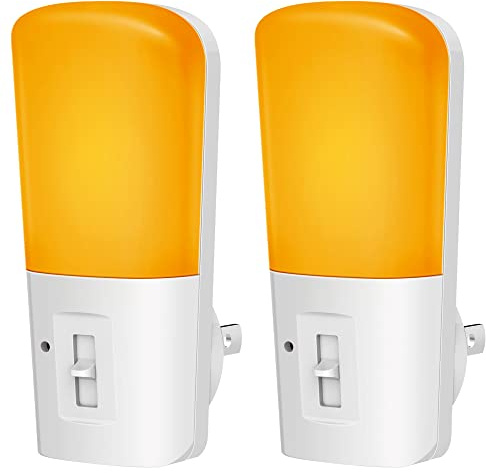 L LOHAS LED Amber Night Light, Dimmable Plug in Yellow Night Light