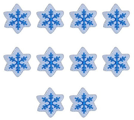 XUNHUI Flicken Blau Schnee Schneeflocke Patches für Kleidung Stickerei-Applikation Eisen auf Patch für Kleidung 10 Stück