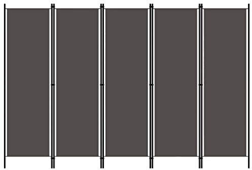 Lechnical 5-TLG. Raumteiler Sichtschutz Trennwand blickdichter Raumtrenner Paravent spanische Wand Anthrazit 250 x 180 cm