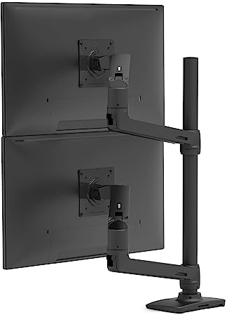 Ergotron Dual Monitor Arm - Monitor Tischhalterung mit patentierter CF-Technologie für 2 Bildschirme bis 40 Zoll, 33cm Höhenverstellung, VESA Standard und 10 Jahre Garantie schwarz 45-509-224