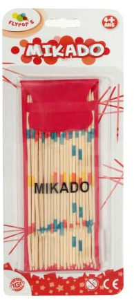 MGM FLYPOP'S - Mikado - Juego de Habilidad - 140793LIN - Multicolor - Madera - De 2 a 6 Jugadores - Juguete para niños - Juegos de Mesa - Juegos de Viaje - 18 cm x 1 cm - A Partir de 4 años.