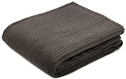 Gözze - Kuschelweiche Kuscheldecke, Feine Cord-Optik, 1040g/Stück, 150 x 200 cm - Anthrazit