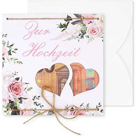 Ukaeno Geldgeschenk Hochzeit, Geldgeschenke Verpackung, Kreative Hochzeitskarte, Hochzeitsgeschenk - Kit Enthält Einen Weißen Umschlag