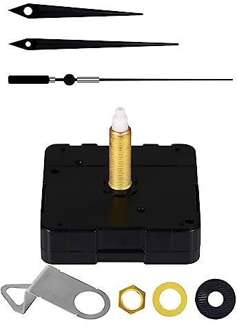 WinTaim 32 mm Lang Schaft Quarz Uhrwerk, Lautloses Quarz-Uhrwerk Uhrwerke zum Selbsteinbau mit Zeiger Geeignet für Uhrenplatten mit Einer Dicke von 16–22 mm (32mm Gesamtwelzlänge, D Uhrzeiger)