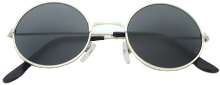Zhongkaihua Gojo Satoru Gafas de sol Gojo Cosplay Accesorios Gafas de sol polarizadas Marco negro con lentes redondas, marco plateado, talla única