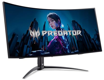 Predator X34X Gaming Monitor 34 Inch (86 cm Screen) UWQHD, OLED, 240Hz, 0.01ms (PRT)/0.03ms (GTG), DP 1.4, 2xHDMI 2.1, Type-C 90W, USB HUB, Curved, Height-Adjustable, FreeSync Premium Pro