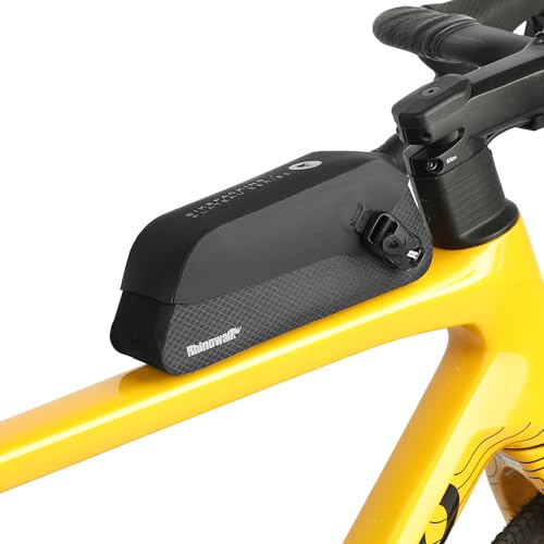 ABAMITA Sac Tube Supérieur Vélo Étanche avec Rabat Magnétique Sac Cadre Vélo Triangle pour VTT Route Gravel Bikepacking Accessoires Noir0.6L