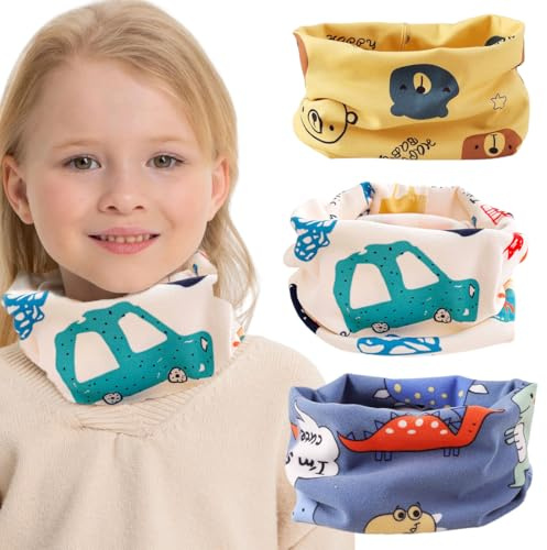 OIXEYA 4Pcs Braga Cuello Niño Bebé Bufanda Cuello Niño Algodón Braga Cuello Niña Otoño Invierno Bufanda Tubular para Niños Niñas 0-8 Años Calentador de Cuello Al Aire Libre