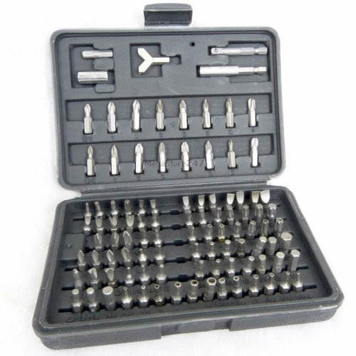 Security Bit Set 100pc Assorted Screwdriver Socket Bit Set Includes Torx, Star, Slotted, Security Bits and More, Made from Chrome Vanadium, Home Security Bit Set