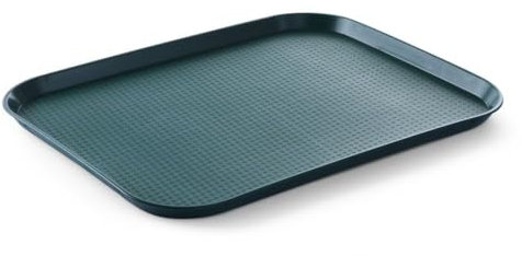 HENDI Plateau de Service, Grand, rectangulaire, Multi-Usage, Plateau Fast Food, pour Servir Nourriture et Boissons, Restauration Rapide, 350x450x(H) 20mm, Vert, polypropylène