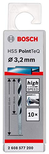 Bosch Professional 10-Piece PointTeQ HSS Twist Drill Bit (for Metal, 3.2 x 36 x 65 mm, Drill Driver Accessories)