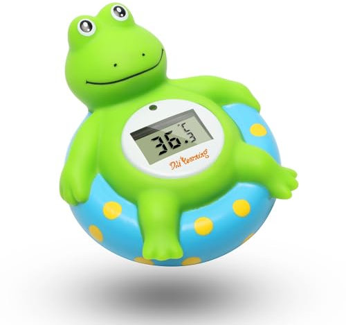 Doli Yearning Frog Baby Bath Thermometer, Toddlers Floating Bath Toy, Bathtub Thermometer, at Fahrenheit and Celsius degree - Blue