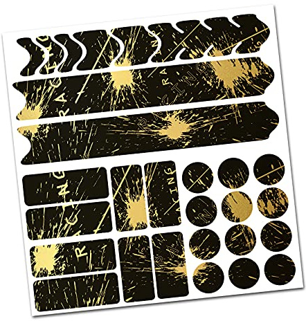 Bicycle Frame Protector, Chain Stays Protection Film Sticker Frame Protection Carbon MTB BMX Paint Protection Film R159 R161 (07 Racing Gold Metallic)