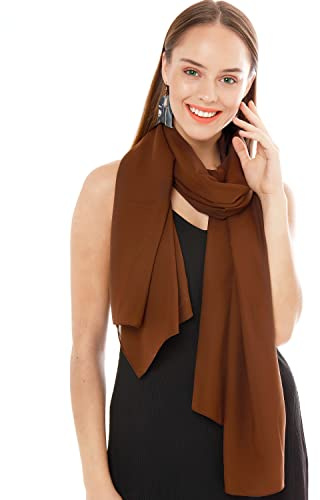 Chiffong Sjal Scarf För Dam – Lätt Och Tunn Halsduk Mode Sjalar för Kvinnor - Chiffon Vårsjal - Elegant Sommarsjal För Damer - Chiffongsjal Bröllopssjal Balwrap Cocktailsjal (Svart)