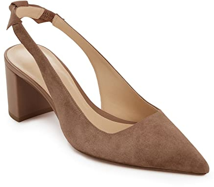 Juliet Holy Womens Pumps Pointed Toe Slip on Slingback Cute Bowknot Classic Chunky Block Heels
