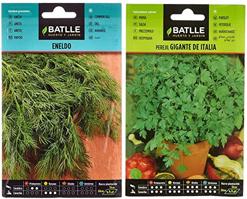 Semillas Batlle - Eneldo - Anethum graveolens, Color Verde & Perejil GIGANTE DE ITALIA