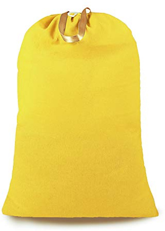 Sacs à linge extra larges et résistants, sac à linge sale pour voyage, sac à linge avec poignées à cordon de serrage, essentiels pour la maison, le collège, le dortoir, jaune