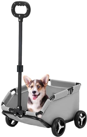 Hundebuggy, Pet Travel Kinderwagen Hund Katze Hundewagen Hundebuggy Pet Hunde Stroller Anhänger, Faltbarer Trägerwagenwagen, für Kleine Hunde und Katzen