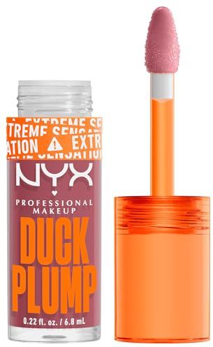 NYX Professional Makeup Lipgloss mit Schmollmund-Effekt, Glossy Finish & intensive Farbe, Extremes Volumen & Fülle dank Ingweröl, Vegane Formel, Duck Plump Lip Lacquer, Lilac On Lock