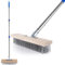 ASelected Stainless Steel Wire Broom With 4 Detachable Poles, Long Handle(63/1.6M),Stiff Metal Bristle Brush For Cleaning Moss Kitchen, Bath, Swimming Pool, Floor, Wall, Patio And Garage