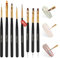Aokitec 8 Stück Pinsel für Gelnägel, 11 Funktionen, Nail Art Pinsel Set, Nagel Pinsel für UV Nagellack Aufbaugel Poly Gel Dotting Painting Line Muster, Nägel Selber Machen, Schwarz