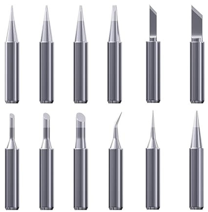 12 Stück 900M Lötspitzen,Lötspitze,Ersatzlötspitzen für Lötstation, Schweißen, Löten usw,Lötspitzen reaktivator(Silber)