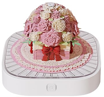 Calendario Bloc de notas 3D - Escultura De Papel Rosa | Calendario De Escritorio Creativo Para Rasgar, Bloc De Notas Artístico Con Patrón Rosa Pop-up Plegable Detallado Para Oficina, Escuela, Casa