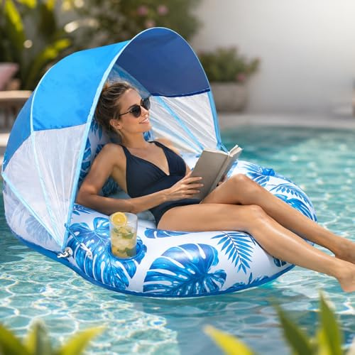 Shyllin Schwimmreifen Erwachsene, Piscina Hinchable Adultos con Parasol