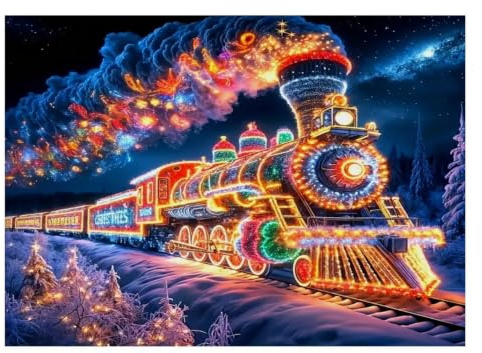Train Night Lights Jigsaw Puzzle, 1000 Pcs For Adults