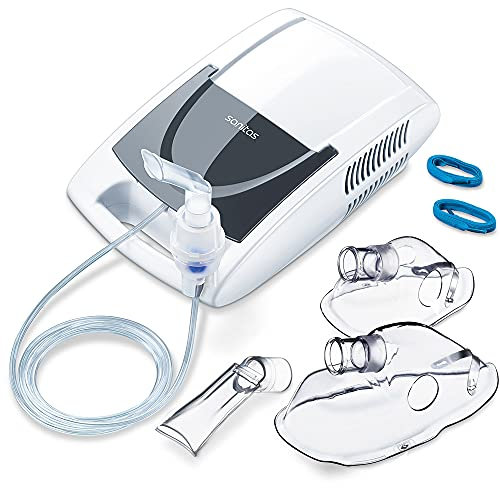 Sanitas SIH 21 Inhalator Mit Kompressor-Drucklufttechnologie/Behandlung Von Atemwegserkrankungen Wie Erkältungen, Bronchitis/Inhaliergerät Für Erwachsene Und Kinder/Vernebler-Inhalation