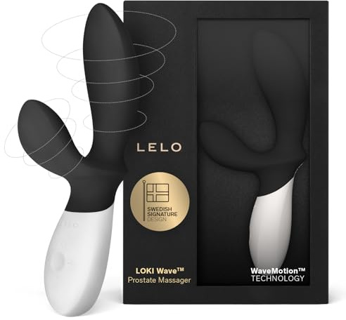 LELO LOKI Wave Massaggiatore Prostatico Prostata Vibratore Uomo con 12 Impostazioni e Design Impermeabile, Sex Toys, con Tecnologia WaveMotion, Obsidian Nero