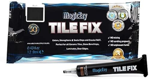 MagicEzy Tile Fix - (Black) Strong Scratch Repair for Chipped & Cracked Tiles