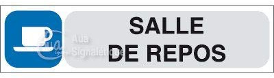 AUA SIGNALETIQUE - Plaque de porte Salle de repos - AuaSign PVC 1.5mm avec double face adhésif au dos - PVC imprimé (pas de contre collage)