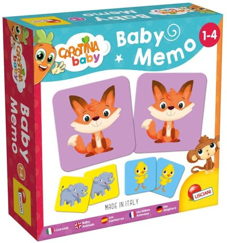 Liscianigiochi - Carotina Baby - Baby Memo - Los Bebés Animales - Juego de Sociedad Educativo - Juego de Memoria y Reflexión - 24 Tarjetas - Para Niños de 1 a 4 años
