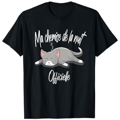 Chemise De La Nuit Officielle Mignon Chat - Pyjama T-Shirt