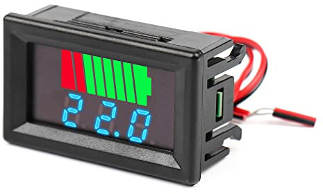 Fasizi 2Pcs Indicatore del livello di carica della batteria dell'auto 12V -72V Tester del tester della capacità della batteria al litio Display LED Tester Voltmetro - Blu