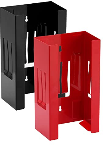 AIRTOON 2PCS Magnetic Glove Dispenser, Disposable Gloves Box Holder, Glove Holder for Wall Mount, Magnetic Glove Box Holder, Red and Black