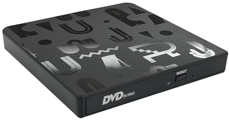 Oikabio Unità ottica DVD esterna per computer portatile, universale, multifunzione, lettore CD USB3.0, durevole, facile da usare, nero