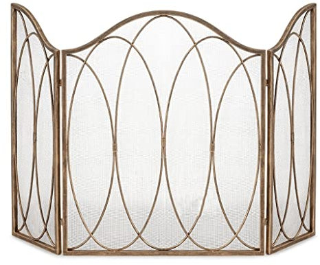 Schermi decorativi Griglia per caminetto Parascintille a 3 pannelli Copertura parascintille per interni ed esterni Freestanding Parascintille Family Fireplace Protezione antiscintille per camini