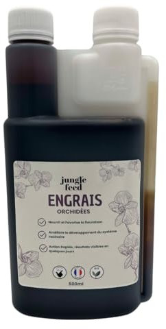 Jungle Feed Engrais Liquide Orchidées 100% naturel, 500 ml, Fertilisant pour Fleurs et Croissance, Prêt à l'emploi. Made in France