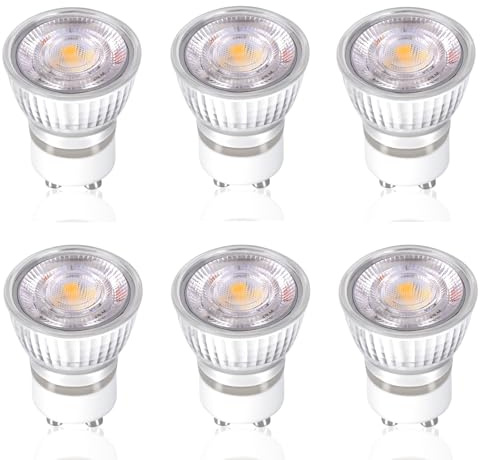 Karyoosi Lot de 6 Ampoules LED GU10 5W (Équiv. 50W), Ampoule LED GU10 550LM Blanc Chaud 3000K, Non Dimmable, 38° Faisceau, Sans Scintillement