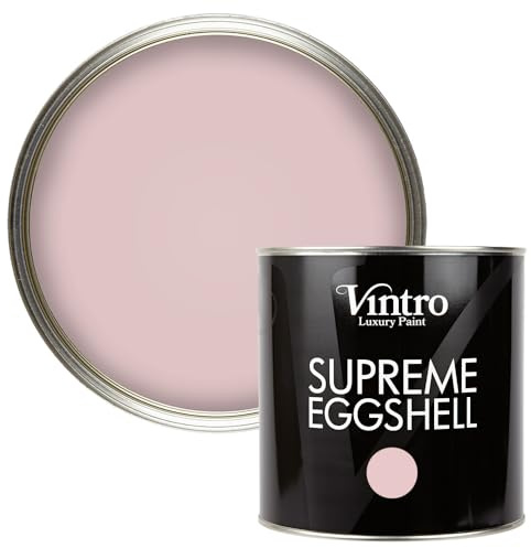 Vintro Paint | Eggshell Paint | for Walls | Wood | Trim | Satin Furniture Paint | Interior & Exterior Use. (Light Pink - Madame de Pompadour, 2.5 Litres)